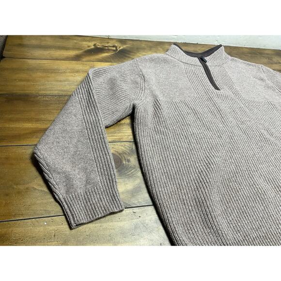 L.L. Bean Waterfowl Sweater Mens XL Merino Lambs Wool Ribbed Brown 237808 - Picture 4 of 11